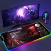 RGB Mouse Pad E Evangelion PC Gaming Accessories LED Mousepad Gamer Cabinet Carpet Keyboard Mat Computer 10 - Neon Genesis Evangelion Store