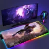 RGB Mouse Pad E Evangelion PC Gaming Accessories LED Mousepad Gamer Cabinet Carpet Keyboard Mat Computer - Neon Genesis Evangelion Store