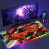 RGB Mouse Pad E Evangelion PC Gaming Accessories LED Mousepad Gamer Cabinet Carpet Keyboard Mat Computer 11 - Neon Genesis Evangelion Store