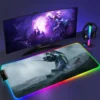 RGB Mouse Pad E Evangelion PC Gaming Accessories LED Mousepad Gamer Cabinet Carpet Keyboard Mat Computer 13 - Neon Genesis Evangelion Store