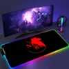 RGB Mouse Pad E Evangelion PC Gaming Accessories LED Mousepad Gamer Cabinet Carpet Keyboard Mat Computer 15 - Neon Genesis Evangelion Store