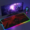 RGB Mouse Pad E Evangelion PC Gaming Accessories LED Mousepad Gamer Cabinet Carpet Keyboard Mat Computer 16 - Neon Genesis Evangelion Store