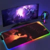 RGB Mouse Pad E Evangelion PC Gaming Accessories LED Mousepad Gamer Cabinet Carpet Keyboard Mat Computer 17 - Neon Genesis Evangelion Store