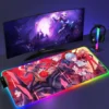 RGB Mouse Pad E Evangelion PC Gaming Accessories LED Mousepad Gamer Cabinet Carpet Keyboard Mat Computer 18 - Neon Genesis Evangelion Store