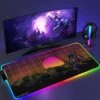 RGB Mouse Pad E Evangelion PC Gaming Accessories LED Mousepad Gamer Cabinet Carpet Keyboard Mat Computer 19 - Neon Genesis Evangelion Store