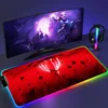 RGB Mouse Pad E Evangelion PC Gaming Accessories LED Mousepad Gamer Cabinet Carpet Keyboard Mat Computer 2 - Neon Genesis Evangelion Store