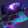 RGB Mouse Pad E Evangelion PC Gaming Accessories LED Mousepad Gamer Cabinet Carpet Keyboard Mat Computer 20 - Neon Genesis Evangelion Store