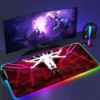 RGB Mouse Pad E Evangelion PC Gaming Accessories LED Mousepad Gamer Cabinet Carpet Keyboard Mat Computer 3 - Neon Genesis Evangelion Store