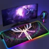 RGB Mouse Pad E Evangelion PC Gaming Accessories LED Mousepad Gamer Cabinet Carpet Keyboard Mat Computer 5 - Neon Genesis Evangelion Store