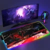 RGB Mouse Pad E Evangelion PC Gaming Accessories LED Mousepad Gamer Cabinet Carpet Keyboard Mat Computer 6 - Neon Genesis Evangelion Store