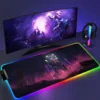 RGB Mouse Pad E Evangelion PC Gaming Accessories LED Mousepad Gamer Cabinet Carpet Keyboard Mat Computer 7 - Neon Genesis Evangelion Store