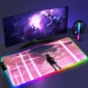 RGB Mouse Pad E Evangelion PC Gaming Accessories LED Mousepad Gamer Cabinet Carpet Keyboard Mat Computer 8 - Neon Genesis Evangelion Store