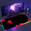 RGB Mouse Pad E Evangelion PC Gaming Accessories LED Mousepad Gamer Cabinet Carpet Keyboard Mat Computer 9 - Neon Genesis Evangelion Store