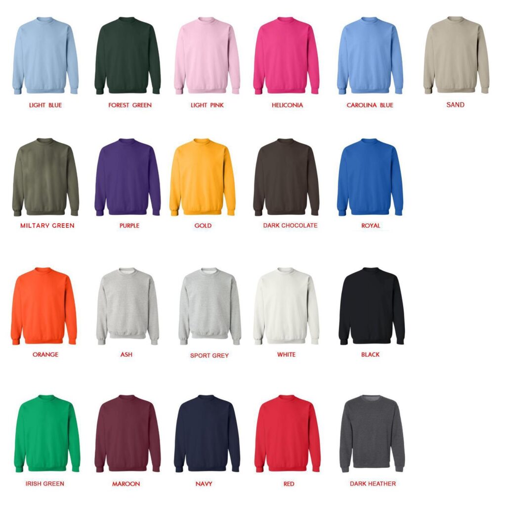 sweatshirt color chart 1 - Neon Genesis Evangelion Store