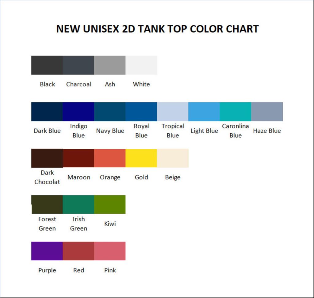 tank top color chart 1 - Neon Genesis Evangelion Store