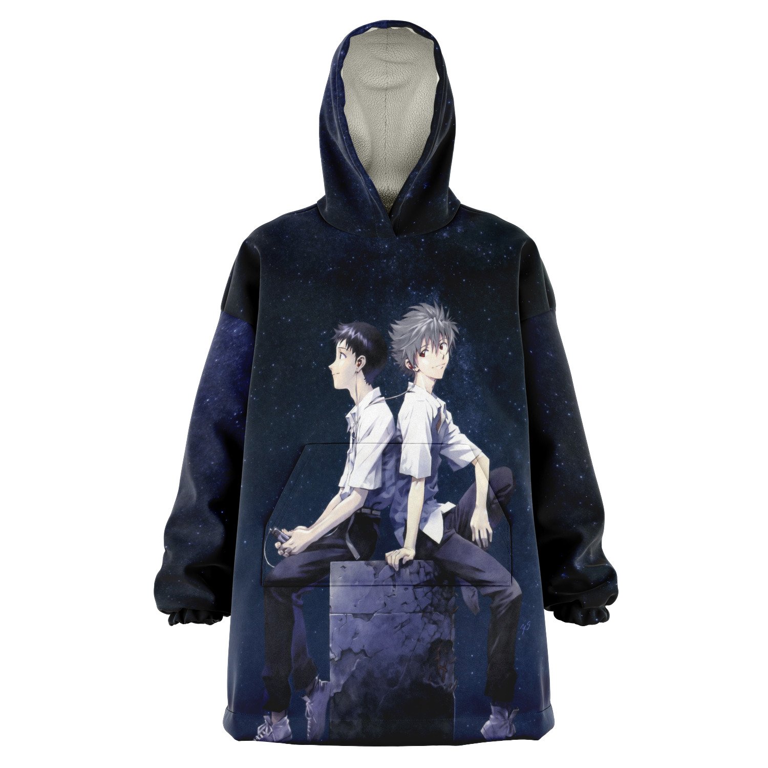 Neon Genesis Evangelion Kaworu Nagisa Shinji Ikari Snug Hoodie - Neon Genesis Evangelion Store